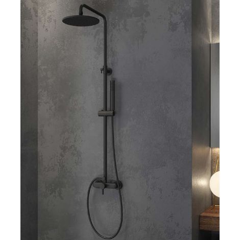 Colonne de douche ARTEMIS avec douchette en inox noir 119cm (1/4)