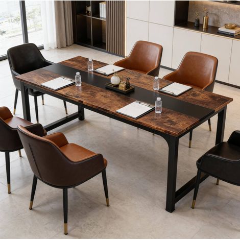 MEUBLIV Scrivania 160x80 cm nero e marrone rustico – piano spazioso (1/5)