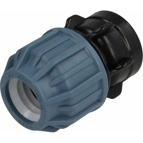 Le Sanitaire – Raccord à visser PE 50 mm x 2'' FF – Résistant aux UV – Certification DVGW – Pression 6-16 bar – Pour eau potable