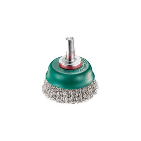 SPAZZOLA A TAZZA FILI IN ACCIAIO INOX PER TRAPANO- - ø mm.75 codolo mm.6 - 3 pezzi EXCEL