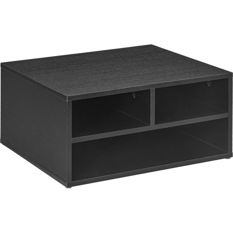 Three-Compartment Printer Storage Cabinet - Black