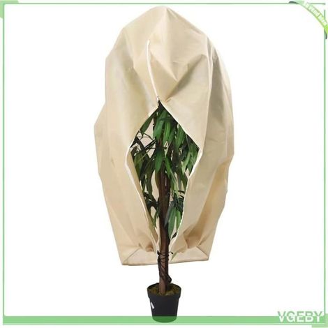 Housses de protection pour plantes - FAFEICY - 364876 - Beige - 1 x 1,55 m - Lot 2 pcs - Fermeture éclair & cordon (1/5)