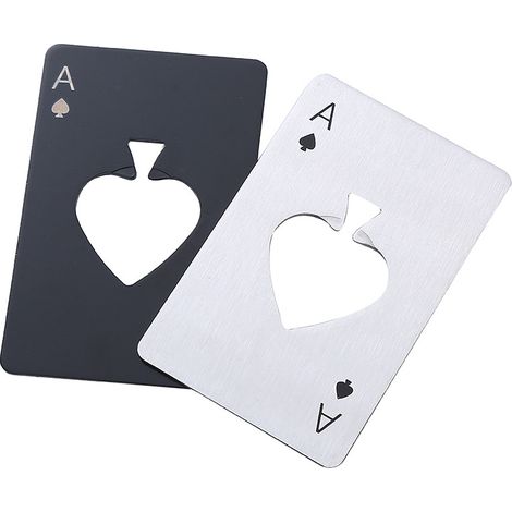 2 ouvre-bouteilles en forme de cartes de poker et de cartes de crédit, adaptés pour (1/5)
