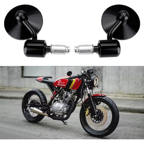 BGHYHYHI miroirs de moto, rond, 8cm, ensemble 1 paire, /chrome, pour guidon 22mm, polyvalent et pratique (1/5)