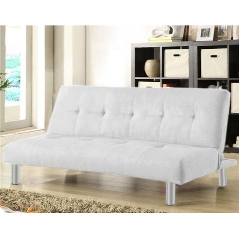 Divano letto 3 posti, reclinabile in microfibra bianco 180 cm Sicorage Soffy