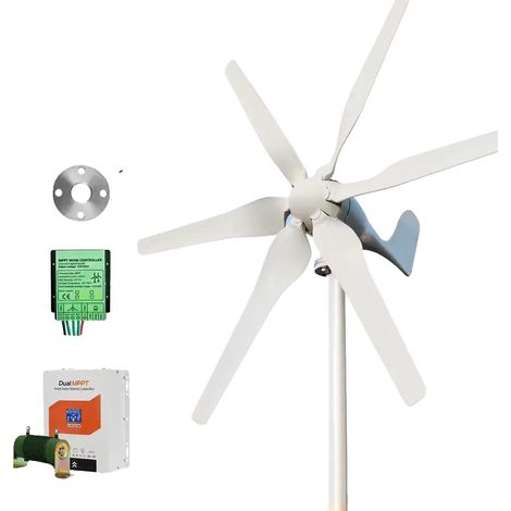 Aerogenerador de alta eficiencia, compatible con sistemas aislados, con doble MPPT, 3000 W-a, 12 V. (1/2)