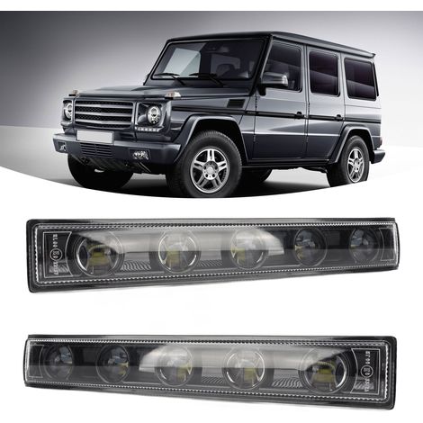 LED-Tagfahrlicht und Nebelscheinwerfer für Mercedes-Benz W463, G500, G550, G65, G63 und AMG 2004-2018 (paarweise erhältlich) in Schwarz. (1/5)
