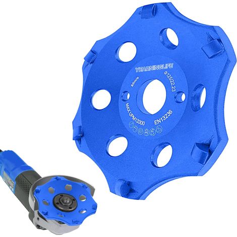 Meule diamantée 125 mm, 6 segments, pour meuleuse d'angle, disque de ponçage pour carrelage, revêtement sur granit, pierre, béton, meuleuse d'angle (1/5)