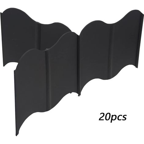 2,7 m langer Gartenzaun, 15 cm Höhe, 20 Steckelemente – Robust & wetterfest, DIY Rasenzaun für Garten, Terrasse & Hof, einfache Montage, schwarz (1/5)