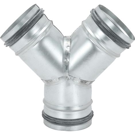 4 Inch 3 Way Duct Connector, Acier Galvanisé 45 Degré Y-Shape Ducting Splitter Bouche D'Aération Conduit Tuyau D'Échappement Adaptateur Raccord De Collecte De Poussière (1/5)