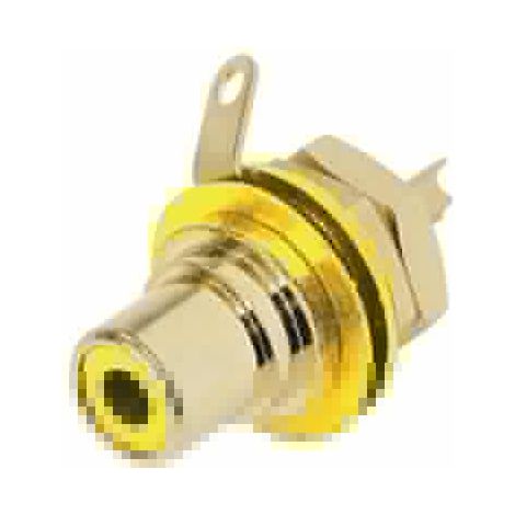 Rean - Supporto Phono (RCA) - Contatti Dorati - Giallo