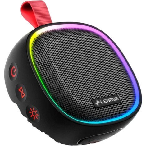 Enceinte Douche Bluetooth Étanche, Portable IPX7 Haut-Parleur Radio sans Fil Waterproof Extérieur avec Lumière LED, Très Approprié pour Douche, Piscine, Cyclisme (1/5)