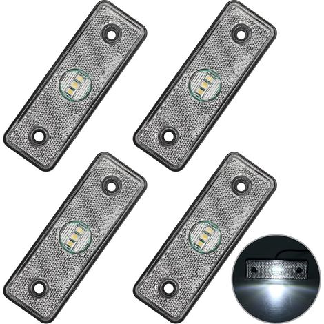 Feu Latéral Remorque, 4 pcs Feux de Gabarit pour Remorque 12V Étanche Feux de Position Remorque LED Blanc Universel pour 12/24V Voitures Camionnettes Camions (1/5)
