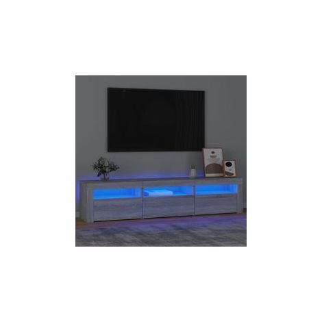 Meuble TV avec lumières LED Sonoma gris 180x35x40 (1/5)
