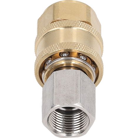 Adaptateur Haute Pression 5000PSI pour Nettoyeur Haute Pression, Raccord Rapide G3/8 Mâle/Femelle avec Bouchon de Protection (1/5)