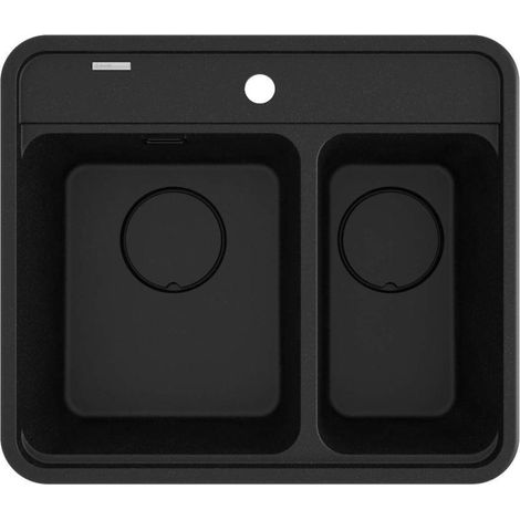 deante Momi ZKMG503 fregadero de granito 1,5 cubetas grafito metálico