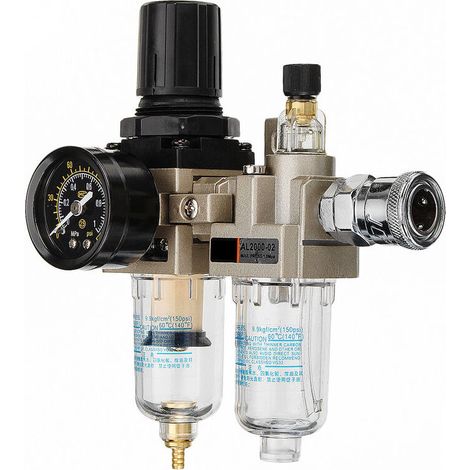 Regulador de presión de aire manual 150 PSI para compresor, separador aceite-agua AL2000-02 AW2000-02 (1/4)