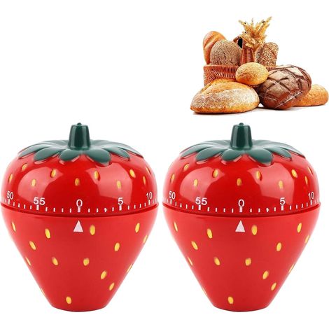 2-Piece Mechanical Kitchen Timer Set, 60-Minute Manual Timer, Mechanical Time Reminder for Kitchen, Office, or Home