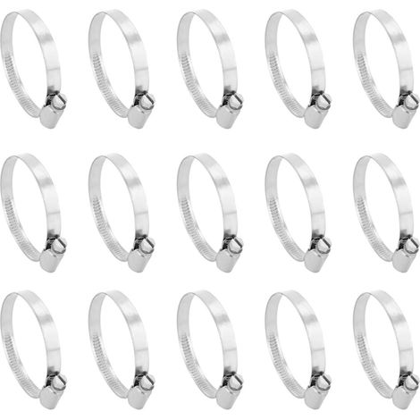 40mm à 63mm Dia Range 201 Edelstahl Deutscher Typ Schlauchschelle 15 Stck
