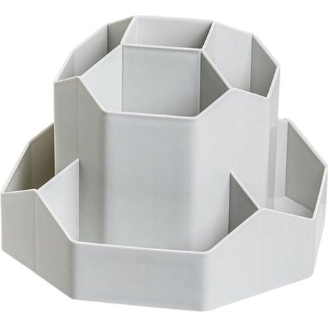 Drehbarer Stiftehalter – Schreibtisch-Organizer – 360° drehbar – Stiftehalter mit 9 Fächern – Grau (1/5)