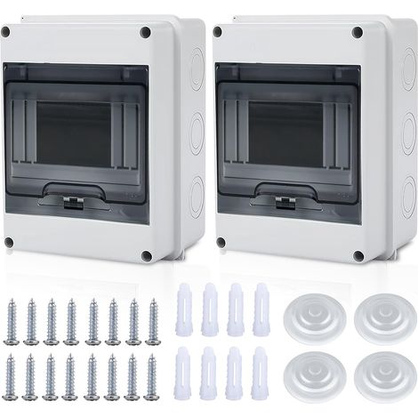 Coffret Electrique Etanche Exterieur: 2 Pièces Boîte Etanche Electrique Exterieur IP65, Tableau Electrique 1 Rangée Etanche 5 Modules, Boîtier Electrique, Tableau Electrique Etanche pour Disjoncteur (1/5)