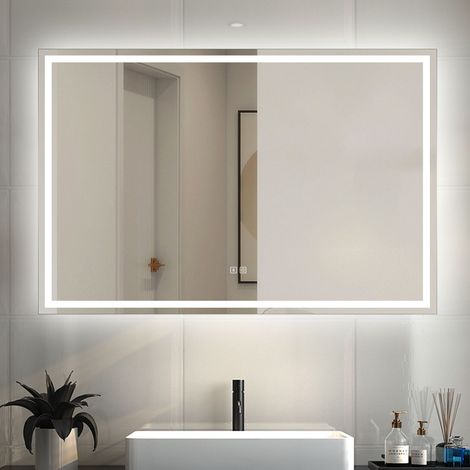 Biubiubath Bluetooth Bathroom LED Mirror with Shaver Socket 3 Lighting Modes 1400x800mm Smart Bathroom Mirror with LED Light Demister (1/5)