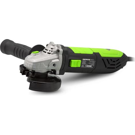 Meuleuse d'angle 900W 115mm – Vitesse 12000 t/min – Conception réversible pour gauchers et droitiers – Blocage de l'axe – Constructor (1/4)