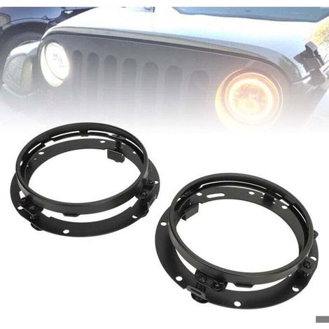 Lot de 2 anneaux de phare ronds de 7 pouces, support de montage de phare, anneau de retenue pour Wrangler (1/4)
