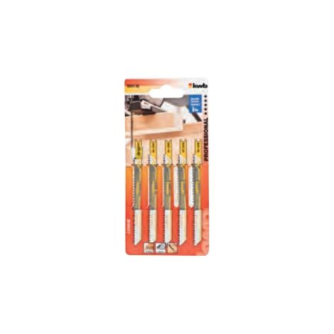 Cinco hojas de sierra de calar para madera 100/80 corte medio KWB PRO Pack