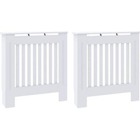 Cache-Radiateur 2 pcs Blanc 78 x 19 x 81,5 cm Bois d'ingénierie