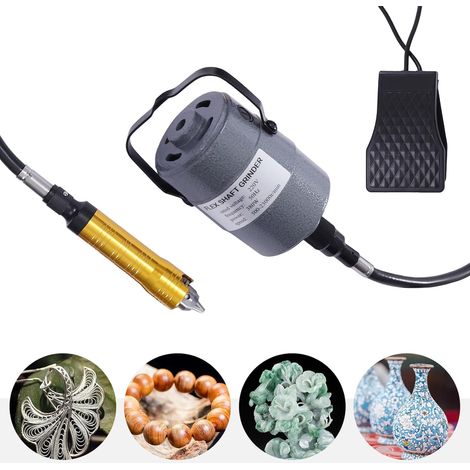 380W Professional Hanging Flex Shaft Electric Grinder Carver, Rotary Metalworking Tools for Carving with Foot Pedal Speed Control 220V 39In Drive Shaft, for Engraving Polishing Cutting Glass (1/5)