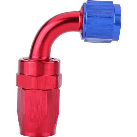 AN10-Kraftstoffschlauch-Drehgelenk, Ölkühleradapter, 90°-Winkelstück, blau und rot eloxiert (1/5)