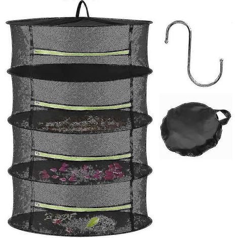 Filet de séchage, filet de séchage suspendu à 4 couches pour herbes aromatiques, séchoir à herbes pliable avec fermetures éclair. (1/5)