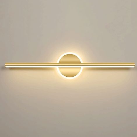 Lampes miroir LED avant, éclairage vanité moderne, applique murale coiffeuse métal doré, blanc chaud 10W