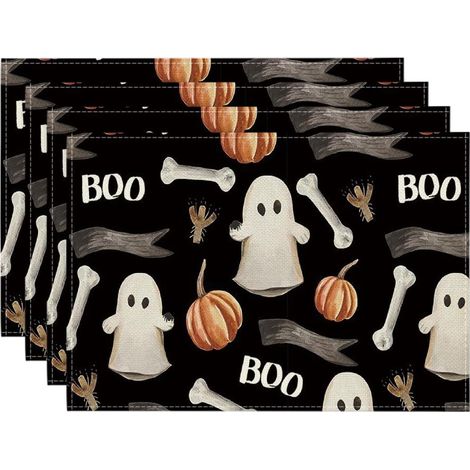 Lot de 4 sets de table lavables de 30 x 45 cm pour Halloween, pour enfants. (1/5)