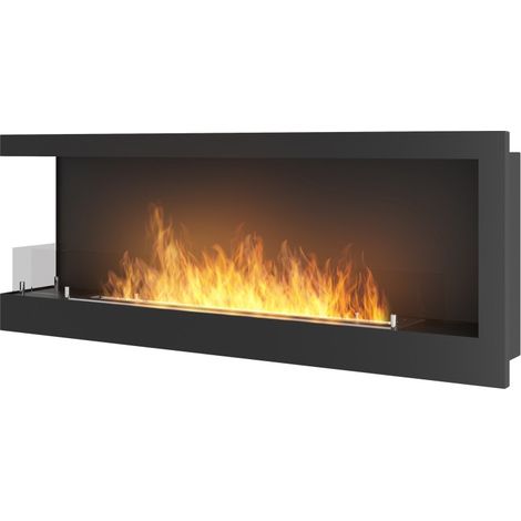 Cheminée au bioéthanol encastrable Corner 1200 Left SimpleFire avec verre