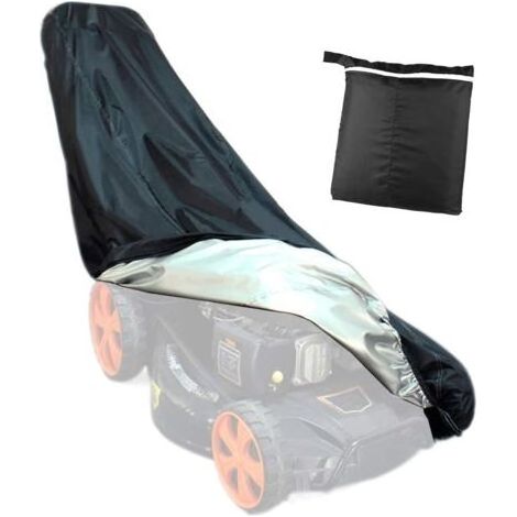 Cubierta para cortacésped 210D fibra de poliéster impermeable cubierta para tractor de césped protección contra el polvo y la intemperie negro (1/5)