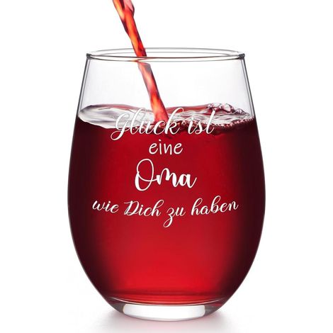 Verre à vin sans pied "Le bonheur est d'avoir une grand-mère comme toi" pour femme (1/5)