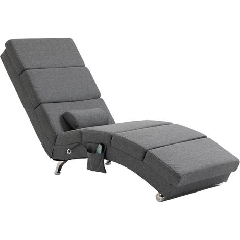 Fauteuil relax électrique massage dossier haut 5 modes, télécommande, fauteuil TV gris foncé confort ergonomique salon chambre (1/5)