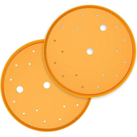 Set mit 2 runden Pflanzkübeleinsätzen, orangefarbener 33-cm-Pflanzkübeleinsatz (13 Zoll), Kunststoffscheibe (1/5)