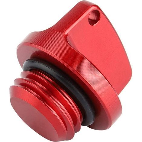 Tappo universale in alluminio rosso per il riempimento dell'olio di motociclette Honda, Yamaha, Suzuki e Kawasaki (1/5)