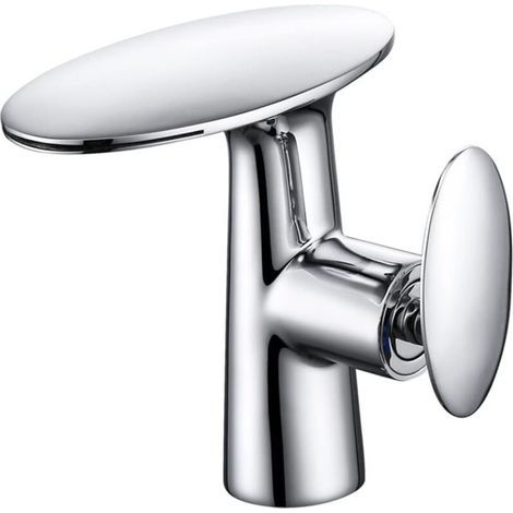 White Brass Basin Faucets Waterfall Bathroom Single Handle Faucet Cold and Hot Water Vessel Sink Mixer Tap Crane,Silver