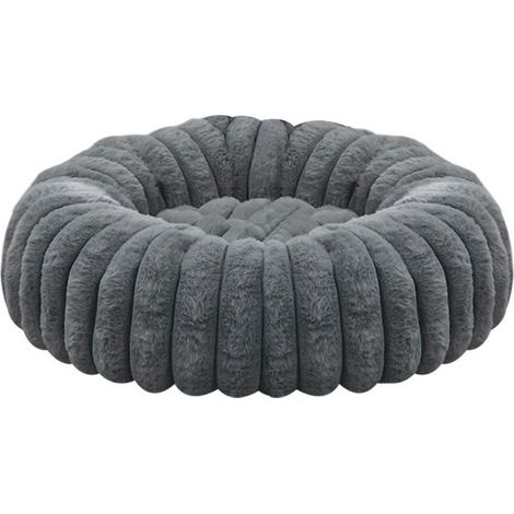Hundekorb, kleiner Katzenkorb, 50 cm Durchmesser, weiche Polsterung, rutschfest, Taubengrau (1/5)