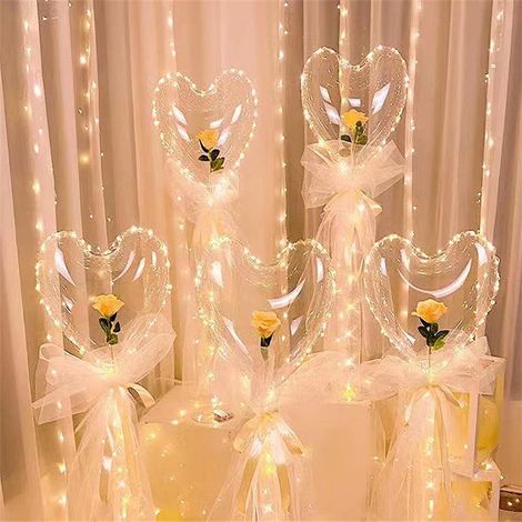 Rose Artificielle LED - Guirlande Lumineuse 3 M - Décoration de Mariage Fête Anniversaire Saint-Valentin - 1 Pièce (1/3)