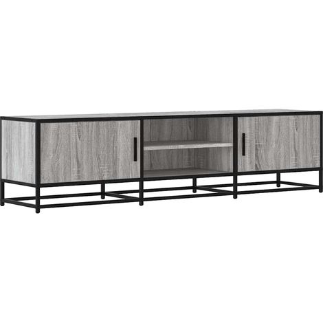 Meuble TV Banc TV Armoire TV sonoma gris 160x35x41 cm bois d'ingénierie et métal (1/5)