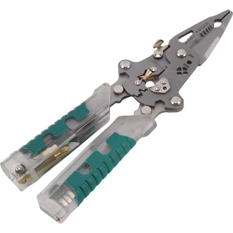 Pince à dénuder multifonctionnelle 20 en 1 avec détecteur de tension, sertisseuse et tournevis à stylet. (1/4)