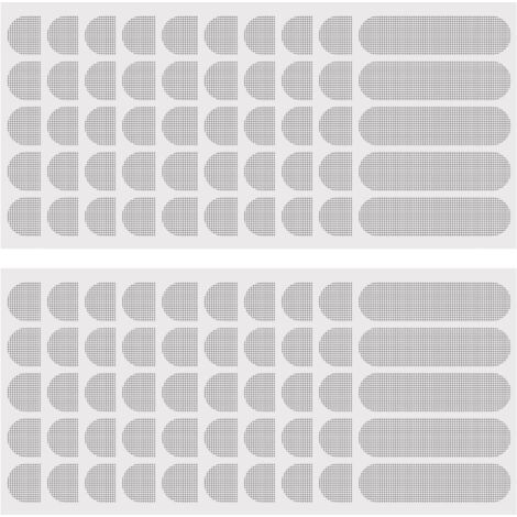 100 Pcs Reparation Moustiquaire Adhesive, PU Réparation Moustiquaire pour Moustiquaire Fenetre Enroulable, Moustiquaire Porte Fenetre Enroulable, Toile Filet Moustiquaire Fibre de Verre (Gris) (1/5)