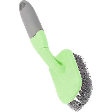 Brosse de nettoyage ergonomique pour douche, baignoire, carrelage, cuisine, tapis - Durable (Jaune, 1 pièce) (1/4)