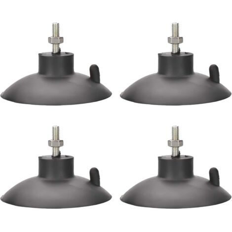 Lot de 4 pieds à ventouse avec vis pour coupe-frites industriels et commerciaux (noir) (1/5)