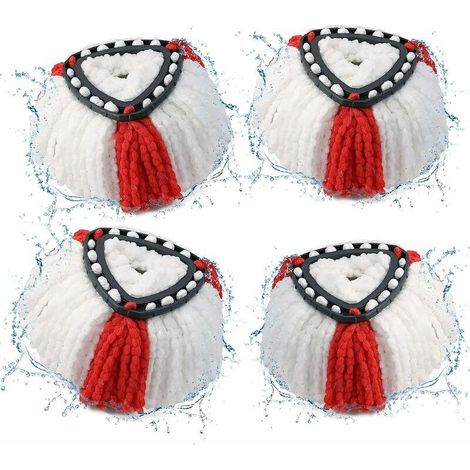 Lot de 4 Tête de Balai Serpillère 2en1 Vadrouille Serpillère pour Vileda Recharge Turbo (1/5)